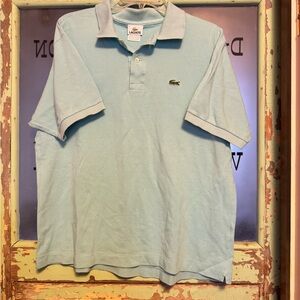Lacoste Men's Light Blue Polo Shirt Vintage